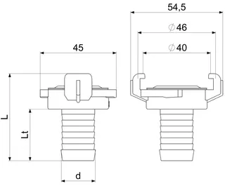 Schnellkupplung für Schlauch DN25 1",MS,KTW u. W270 Freigabe – Bild 2