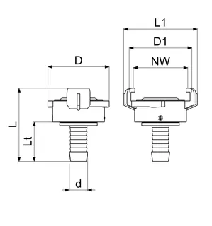 Schnellkupplung mit Tülle DN15 1/2",MS,KTW u.W270 Freigabe – Bild 2
