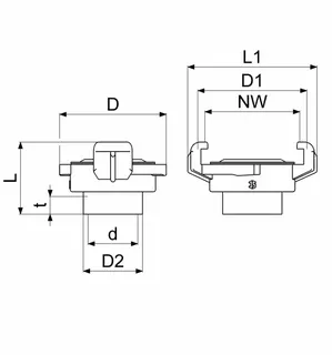 Schnellkupplung Gewindstück IG DN15 1/2",MS,KTW u.W270 Freigabe – Bild 2