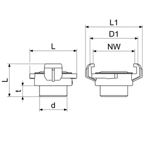 Schnellkupplung Gewindestück AG DN10 3/8",MS,KTW u.W270 Freigabe – Bild 2