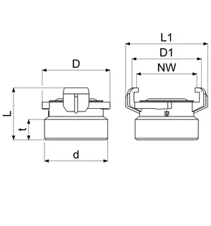 Schnellkupplung Gewindestück AG DN32 11/4",MS,KTW u.W270 Freigabe – Bild 2