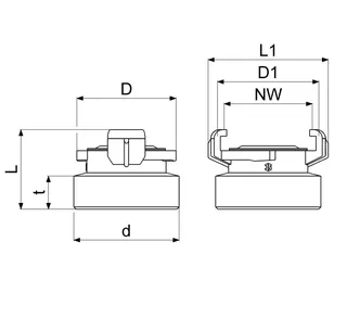 Schnellkupplung Gewindestück AG DN40 11/2",MS,KTW u.W270 Freigabe – Bild 2
