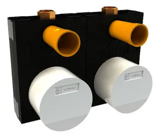 KEMPER RG120 DUO Absperr-WZ-Montageblock RG, WZ-Gehäuse Techem, IG, 120mm, DN20