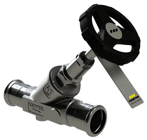 KEMPER NIRO Freistrom-Absperrventil Edelstahl, o.Entl., MAPRESS DN20/22mm