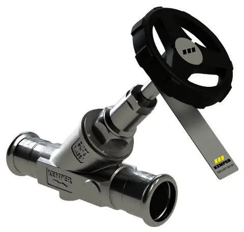 KEMPER NIRO Freistrom-Absperrventil Edelstahl, o.Entl., MAPRESS DN40/42mm