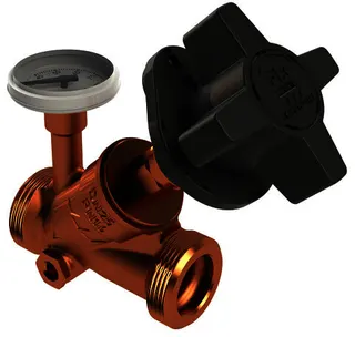 KEMPER MULTI-FIX-PLUS Regulierventil manuell, m. Entlst., m. Therm., AG, DN25