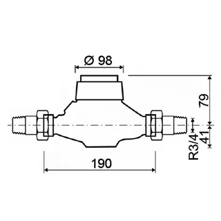 comfort-Hauswasserzähler MNK Q3 4,0 DN 20 (G3/4) waagerecht G1 AG 190mm – Bild 2