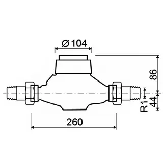 comfort-Hauswasserzähler MNK Q3 10,0 DN 25 (G1) waagerecht G1 1/4 AG 260mm – Bild 2