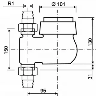 comfort-Hauswasserzähler MNK Q3 10,0 DN 25 (G1) Steigrohr G1 1/4 AG 150mm – Bild 2