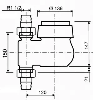 comfort-Hauswasserzähler MNK Q3 16,0 DN 40 (G1 1/2) Steigrohr G2 AG 150mm – Bild 2