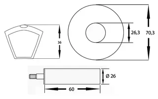 comfort-Ventilgriff-Set für Innenober teil Koax G2 für 2-teilige Chromgarnitur – Bild 2
