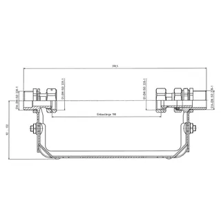 comfort-WZ-Bügel Edelstahl f MNK Q3 4,0 G1 AG/G1 Überwurfmutter waagerecht 190mm – Bild 2