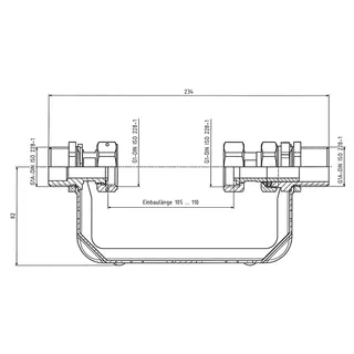 comfort-WZ-Bügel Edelstahl f MNK Q3 4,0 G1 AG/G1 Überwurfmutter Steigrohr 105mm – Bild 2
