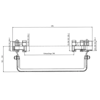 comfort-WZ-Bügel Edelstahl f MNK Q3 16,0 G2 AG/G2 Überwurfmutter waagerecht 300mm – Bild 2
