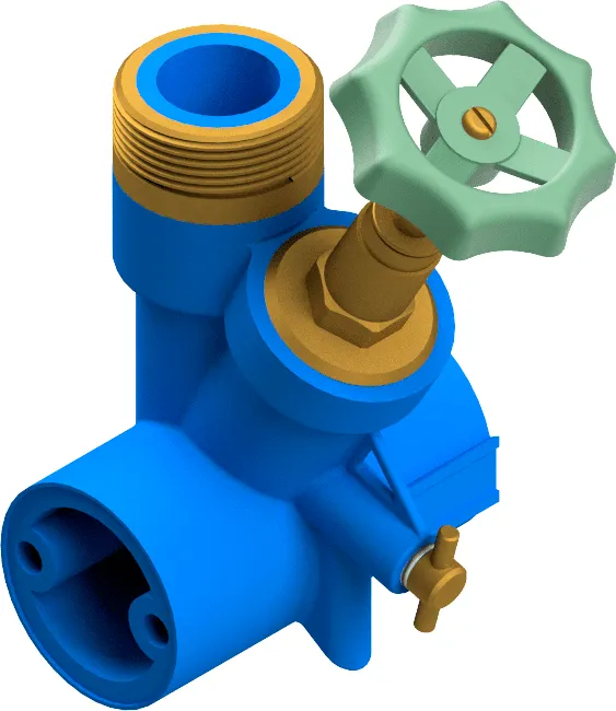SBK Wasserverteiler 4001 11/4"x1 mit Faltenbalg blau, Nr. 8401001000