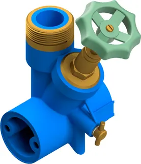 SBK Wasserverteiler 4001 11/4"x1 mit Faltenbalg blau, Nr. 8401001000
