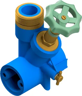 SBK Wasserverteiler 4001 11/4"x1 mit Rückschlagklappe blau, Nr. 8401002000