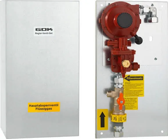 GOK Regler-Set f.AP-Montage RVS 15 x RVS 15 50mbar 12kg/h, 05532