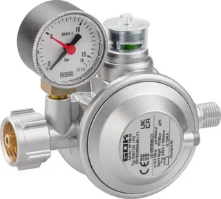 GOK Niederdruckregler Typ EN61-DS gerade m.Manom. KLFxG1/4LH-KN 50mbar, 0115005