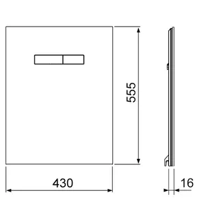TECElux Betätigungsglasplatte manuell Glas schwarz, Tasten schwarz – Bild 2