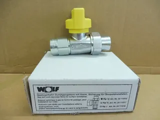 Wolf Gaskugelhahn Durchgangsform 1/2" mit thermischer Sicherung
