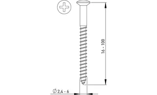 Kreuzschlitz-Holzschrauben 5.0 x 30 mm DIN 7995 Messing verchromt VE = 200 St. – Bild 2