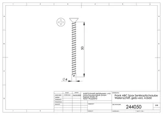 Frank ABC Spax Senkkopfschraube Wellenschliff, gelb-verz. 4.0x50 VE=200 – Bild 2