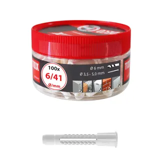 Tox-Allzweckdübel-Schuppendübel 4 AS-K mit Kappe,016260041,Typ 6/41 VE=100 St. – Bild 5
