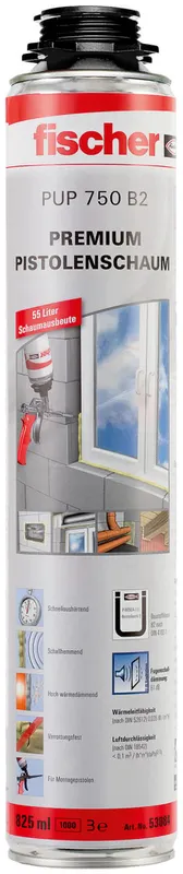Fischer 1K-PU-Pistolenschaum PU P 750, 750 ml, Nr.53084