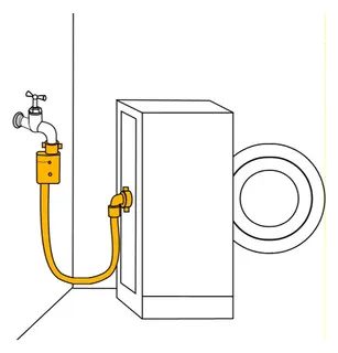 Haas Sicherheits-Zulaufschlauch 3/4" (Watersafe), 2,0m, Nr.1496 grau – Bild 2