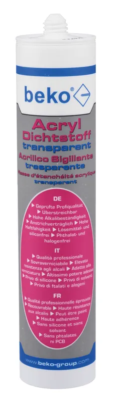 Beko Acryl-Dichtstoff Transparent Inhalt 310ml, Nr. 230320