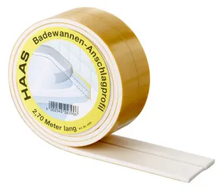 Haas Badewannen-Anschlagprofil Nr.4391 Rolle a' 3.30, 50 mm breit, 4 mm stark