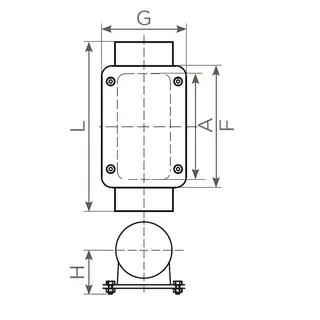 SML-Reinigungsrohre DN 125, mit rechteckiger Oeffnung
