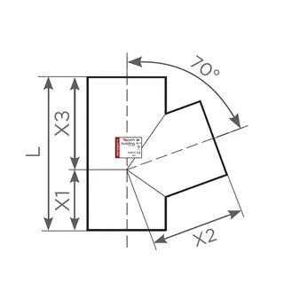 SML-Abzweige Abgang DN 125 x 100, 70 Grad – Bild 2