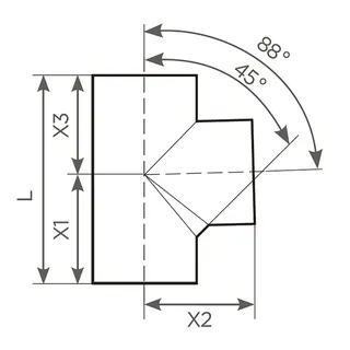 SML-Abzweige Abgang DN 150 x 80, 88 Grad – Bild 2