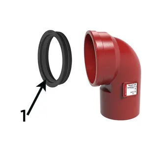 SML-WC-Bogen, 90 Grad, mit Muffe 110mm und Gummichtung – Bild 3