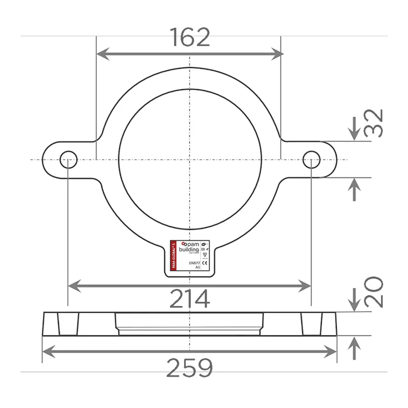 SML-Auflagerung DN 100, fuer Fallrohrstuetzen