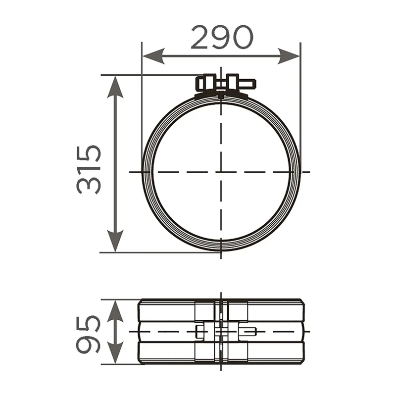 SML-Rapid-Inox-Verbinder DN 250 mit EPDM-Dichtung