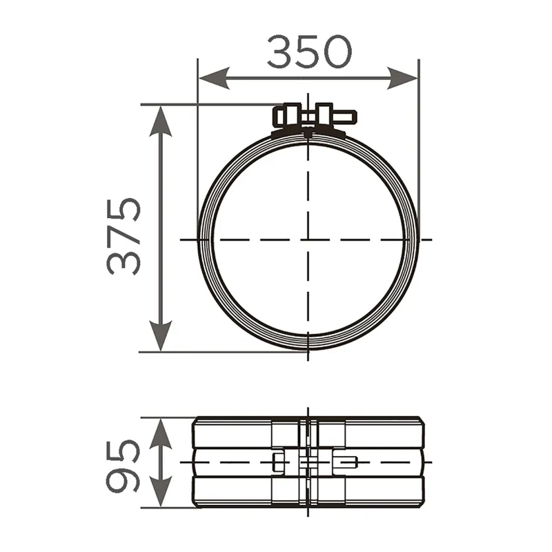 SML-Rapid-Inox-Verbinder DN 300 mit EPDM-Dichtung