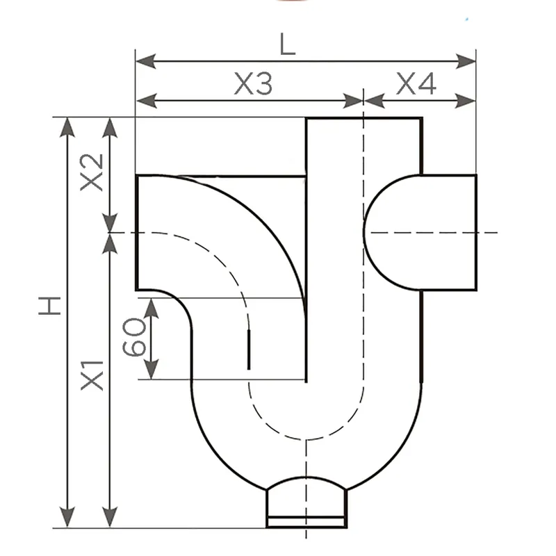KML-Geruchsverschluss DN 80, vertikal-horizontal