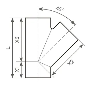 KML-Abzweige Abgang DN 80 x 50, 45 Grad – Bild 2