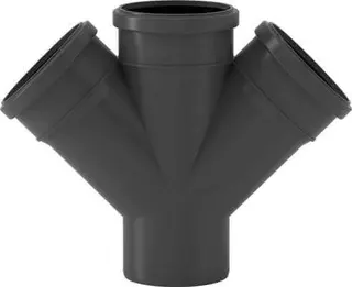 HT-Doppelabzweig DN 50x50mm, 67 Grad m.vormontierten Dichtringen
