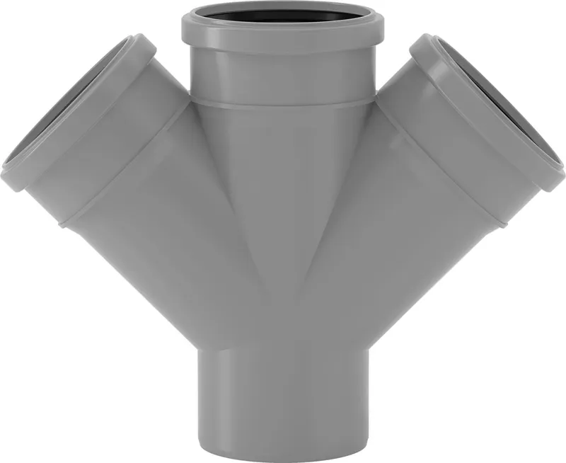 HT-Doppelabzweig DN 110x50mm, 67 Grad m.vormontierten Dichtringen