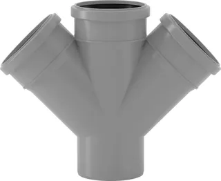 HT-Doppelabzweig DN 110x50mm, 67 Grad m.vormontierten Dichtringen