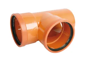 KG-Abzweig DN 200x100, 87 Grad mit vormontierten Dichtringen