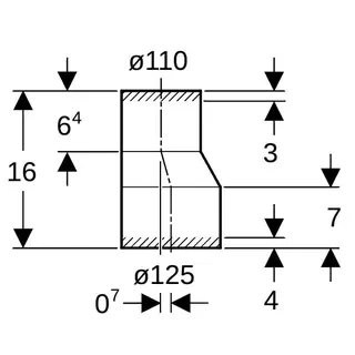 Geberit Reduktion exzentrisch lang 368.584 125/110mm – Bild 4