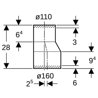 Geberit Reduktion exzentrisch lang 369.584 160/110mm – Bild 4
