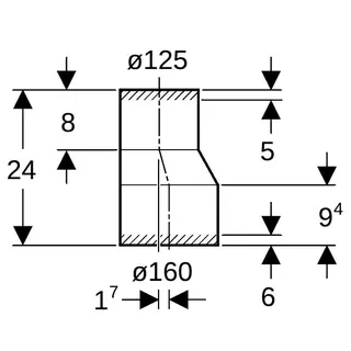 Geberit Reduktion exzentrisch lang 369.587 160/125mm – Bild 4