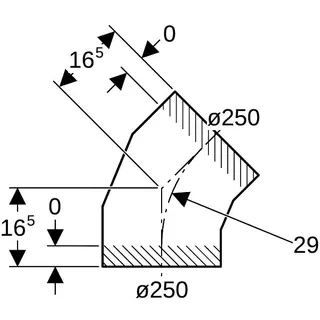 Geberit PE-Bogen 45' mit großem Radius geschweißt 371.045.16.1 250mm – Bild 4