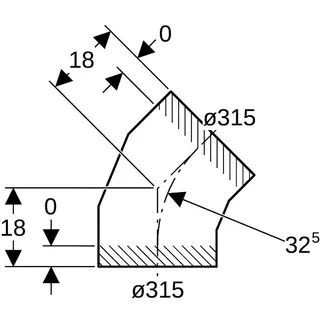 Geberit PE-Bogen 45' mit großem Radius geschweißt 372.045.16.1 315mm – Bild 4